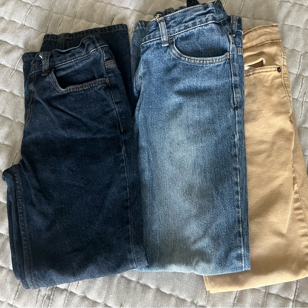Cat & Jack Kids Jeans - Dark Blue, Light Blue, Tan size 12